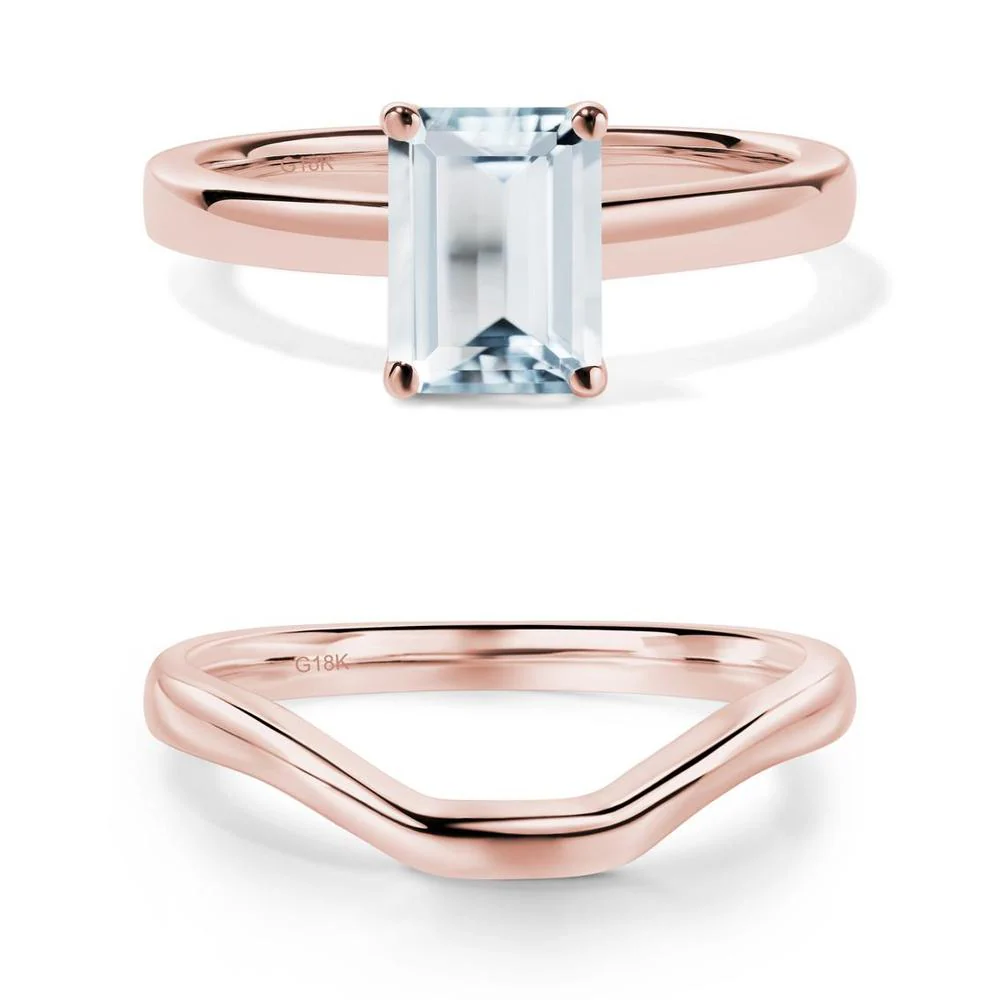 Emerald Cut Aquamarine Solitaire Ring - Image 23
