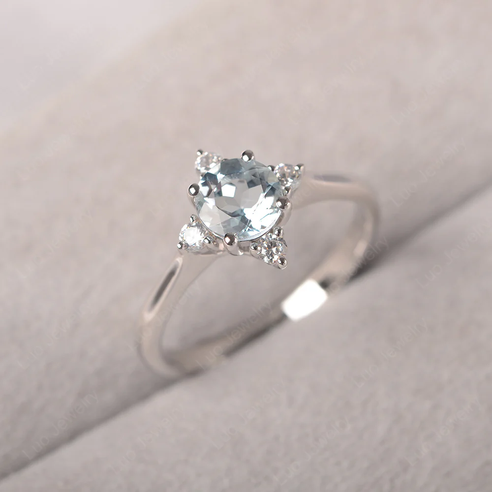 Aquamarine Polaris Engagement Ring