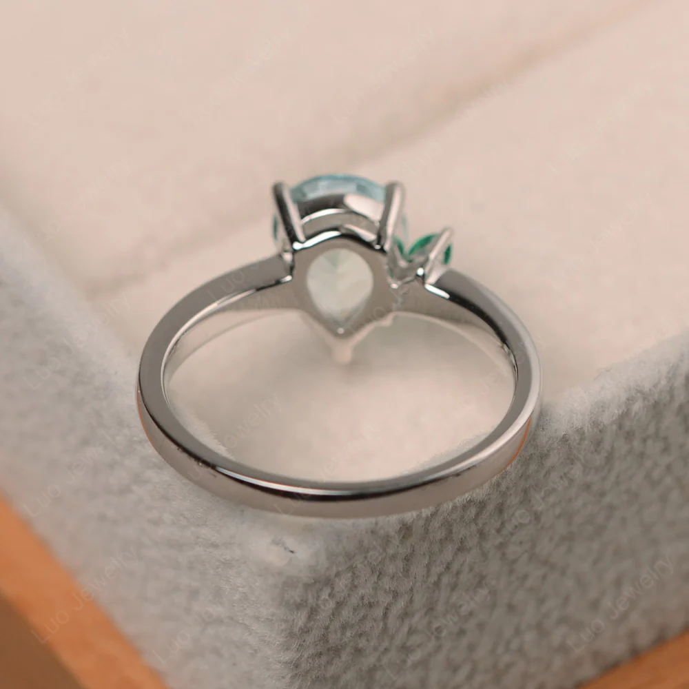 Unique Pear Shaped Aquamarine Ring - Image 3