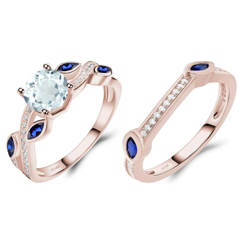 Aquamarine Leaf Engagement Ring - Image 11
