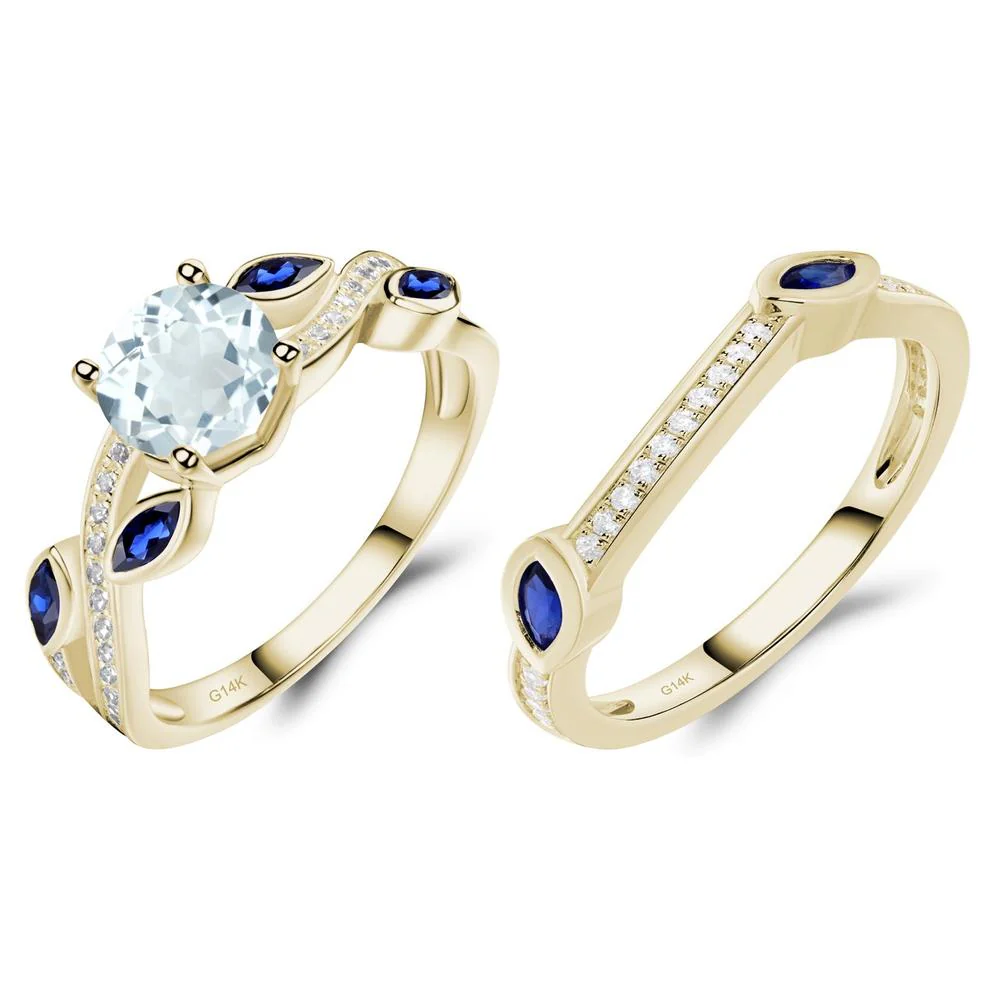 Aquamarine Leaf Engagement Ring - Image 15