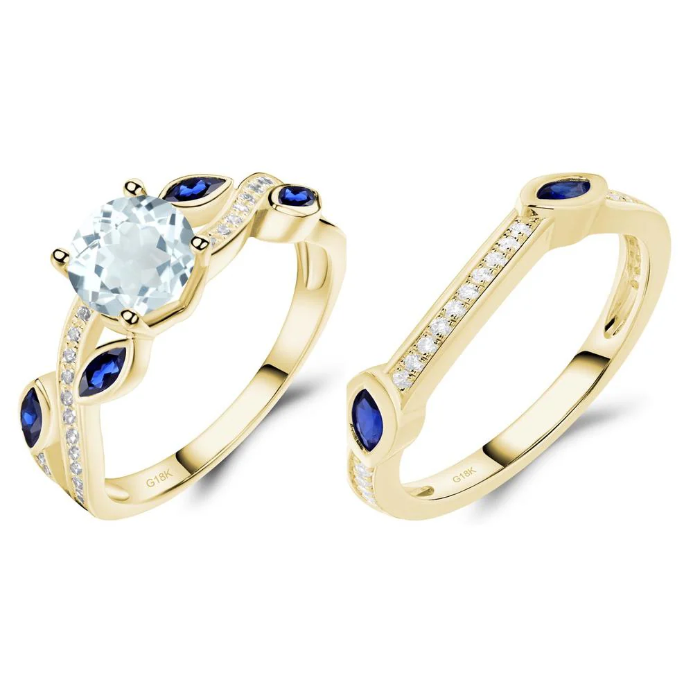Aquamarine Leaf Engagement Ring - Image 21