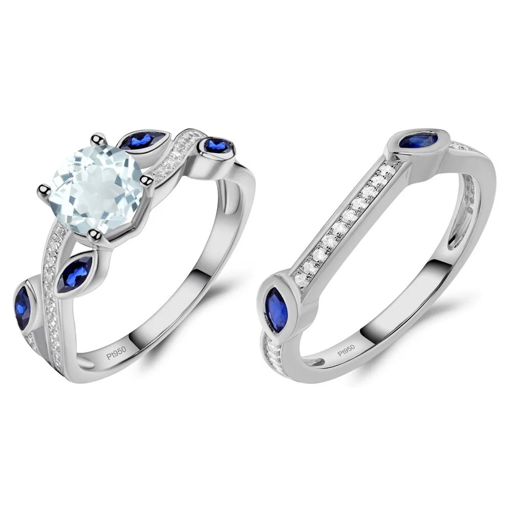 Aquamarine Leaf Engagement Ring - Image 25