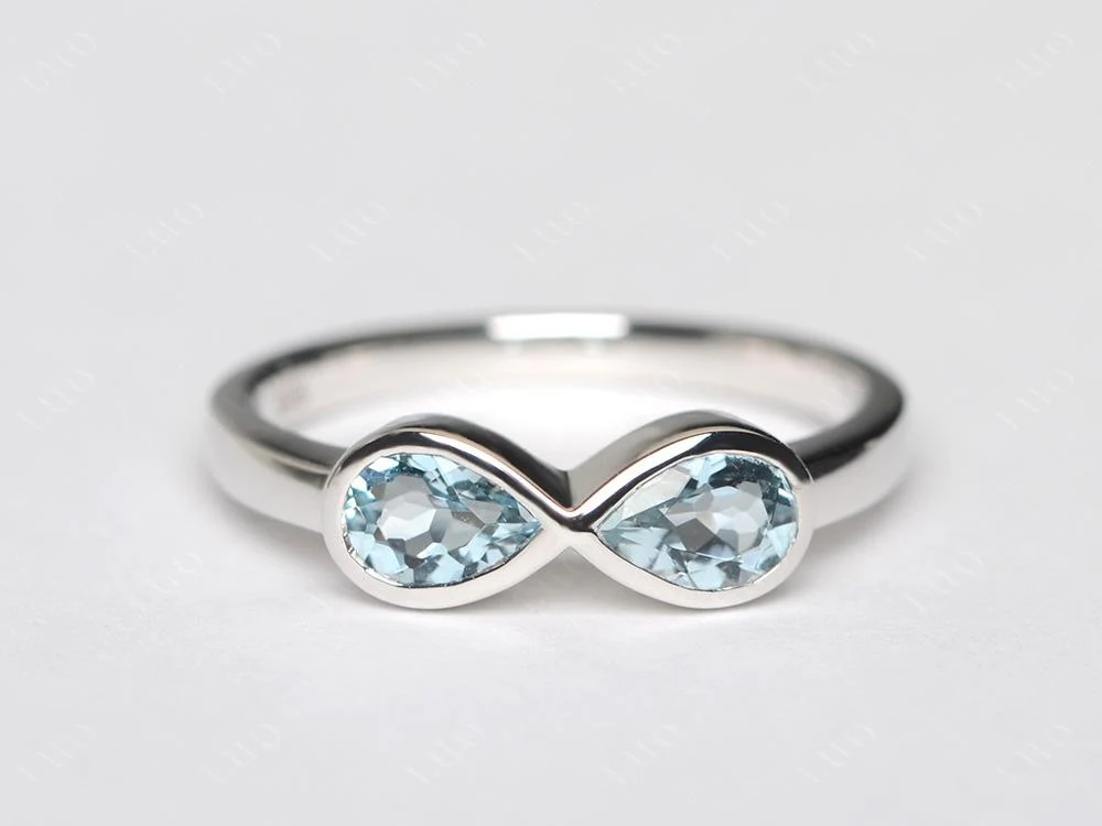 Aquamarine Two Stone Engagement Ring - Image 10