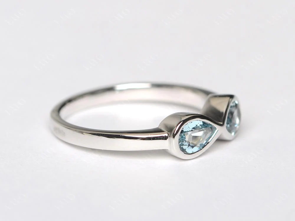 Aquamarine Two Stone Engagement Ring - Image 11