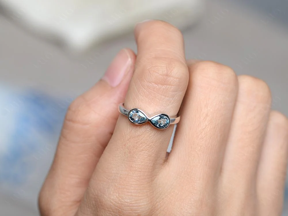 Aquamarine Two Stone Engagement Ring - Image 13