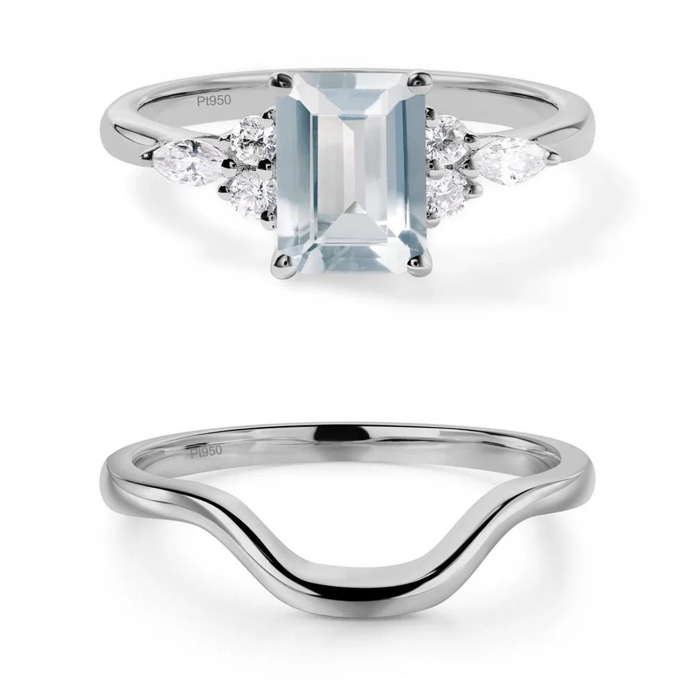 Simple Emerald Cut Aquamarine Ring - Image 11