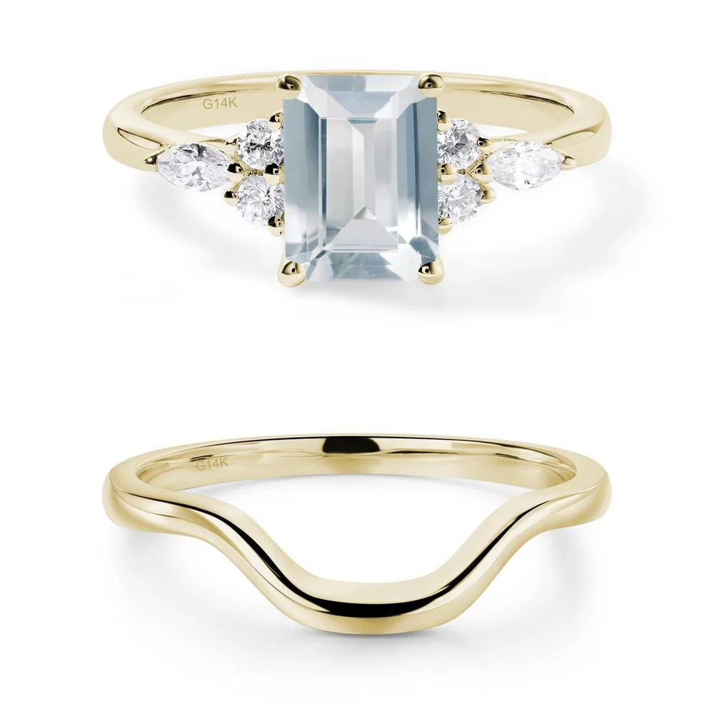 Simple Emerald Cut Aquamarine Ring - Image 17