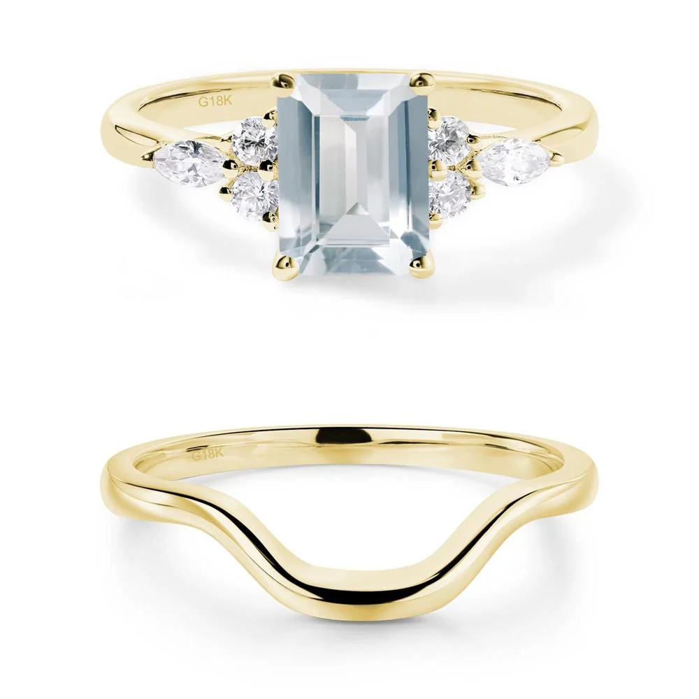 Simple Emerald Cut Aquamarine Ring - Image 19