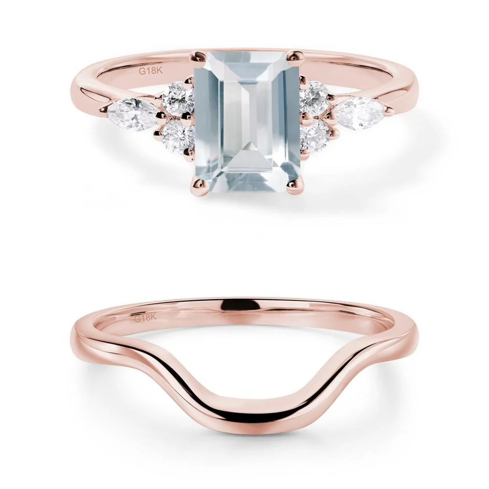 Simple Emerald Cut Aquamarine Ring - Image 21