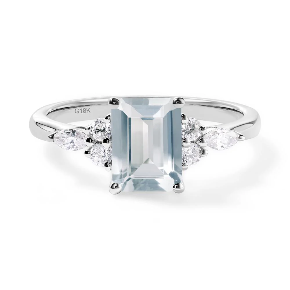 Simple Emerald Cut Aquamarine Ring - Image 7