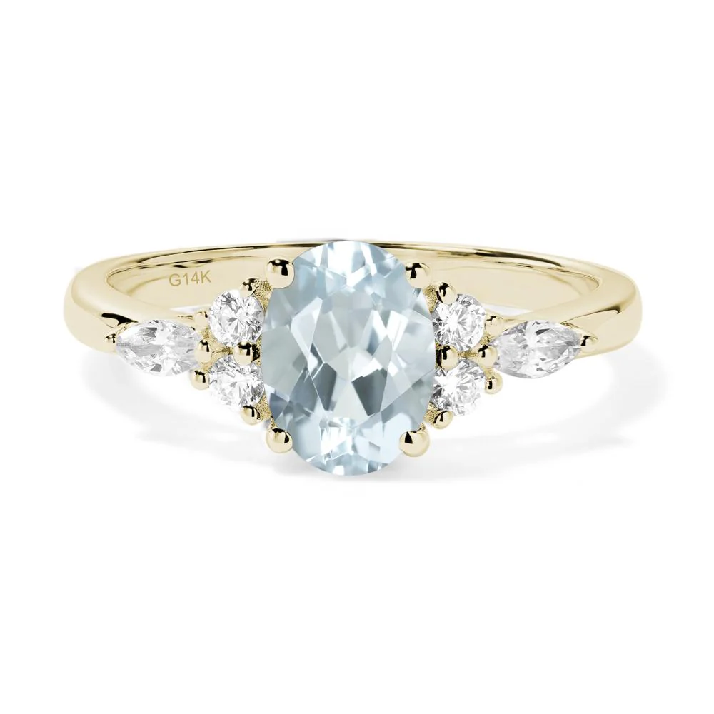 Simple Oval Aquamarine Engagement Ring - Image 2