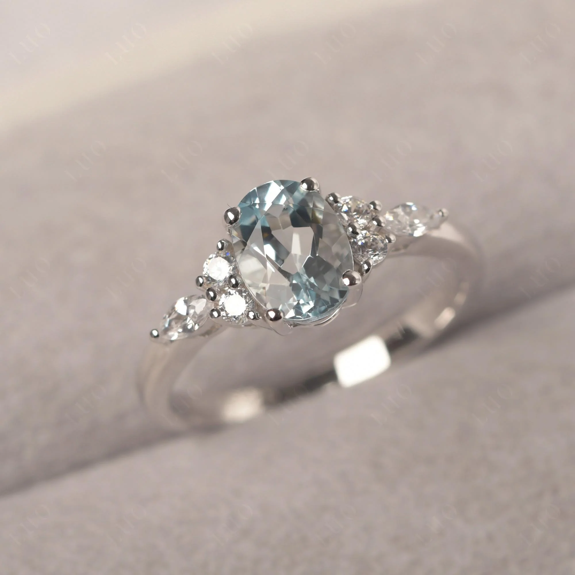 Simple Oval Aquamarine Engagement Ring - Image 29
