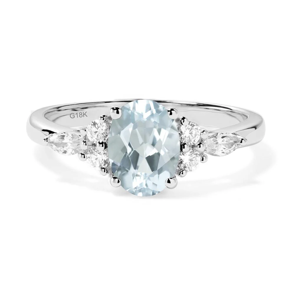 Simple Oval Aquamarine Engagement Ring - Image 8