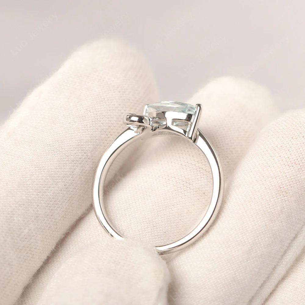 Aquamarine Swan Engagement Ring - Image 4
