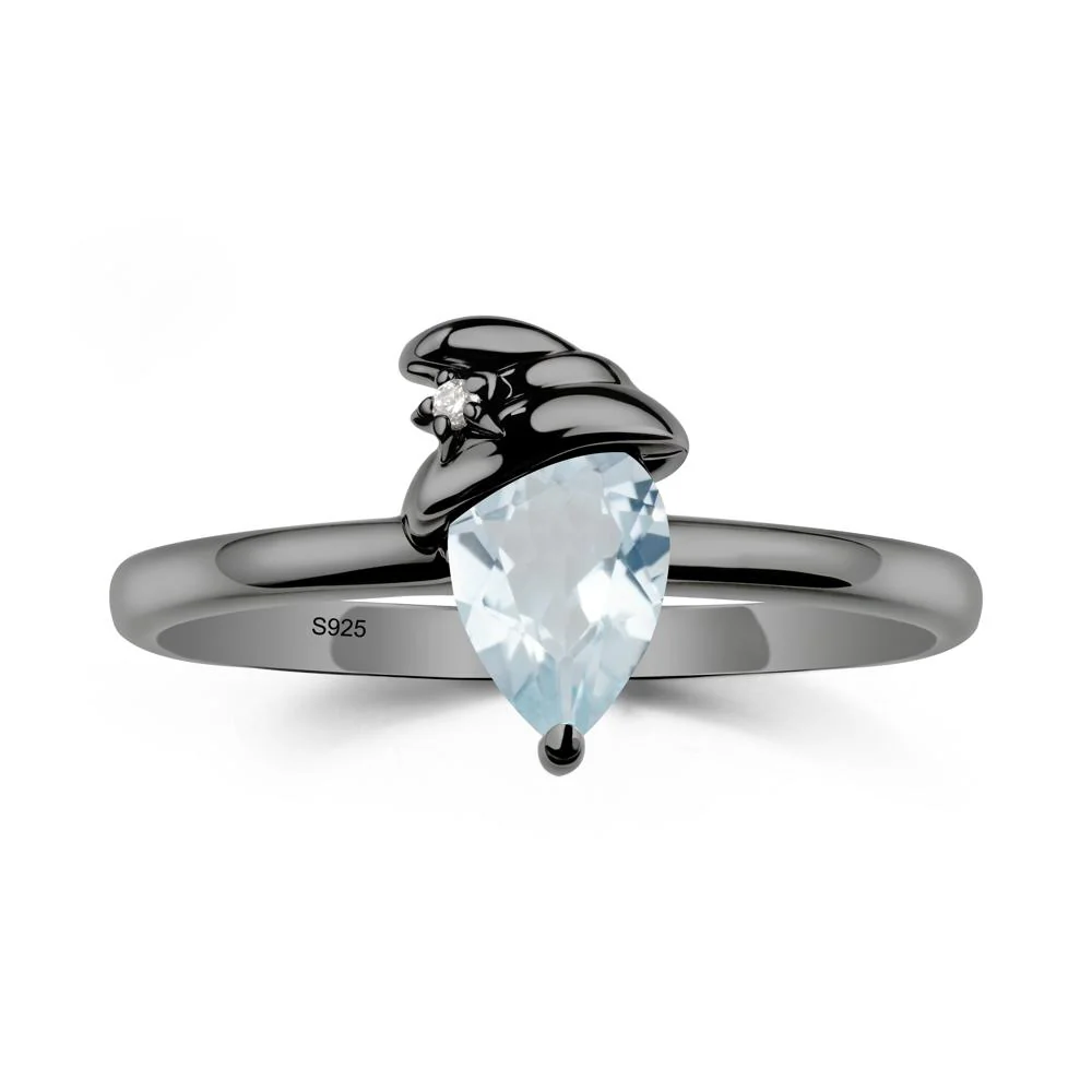 Aquamarine Ring with Hat Design