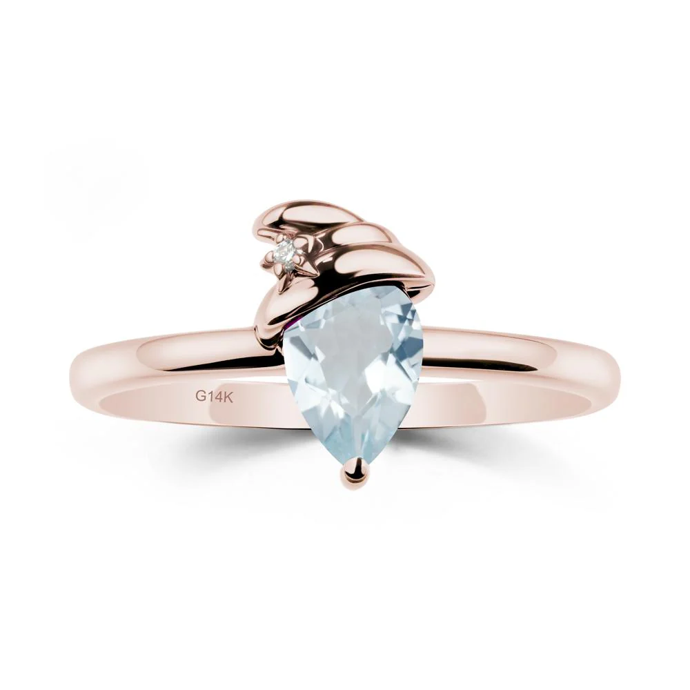 Aquamarine Ring with Hat Design - Image 2