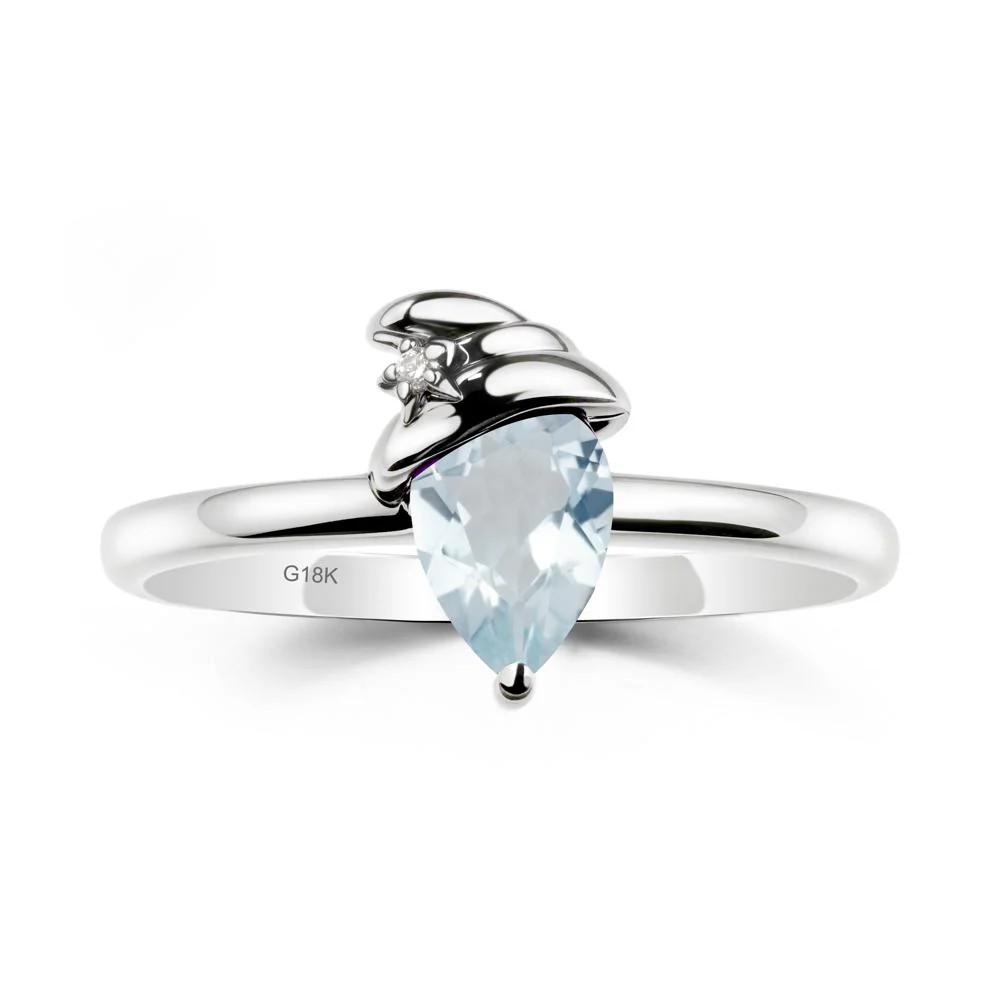 Aquamarine Ring with Hat Design - Image 6