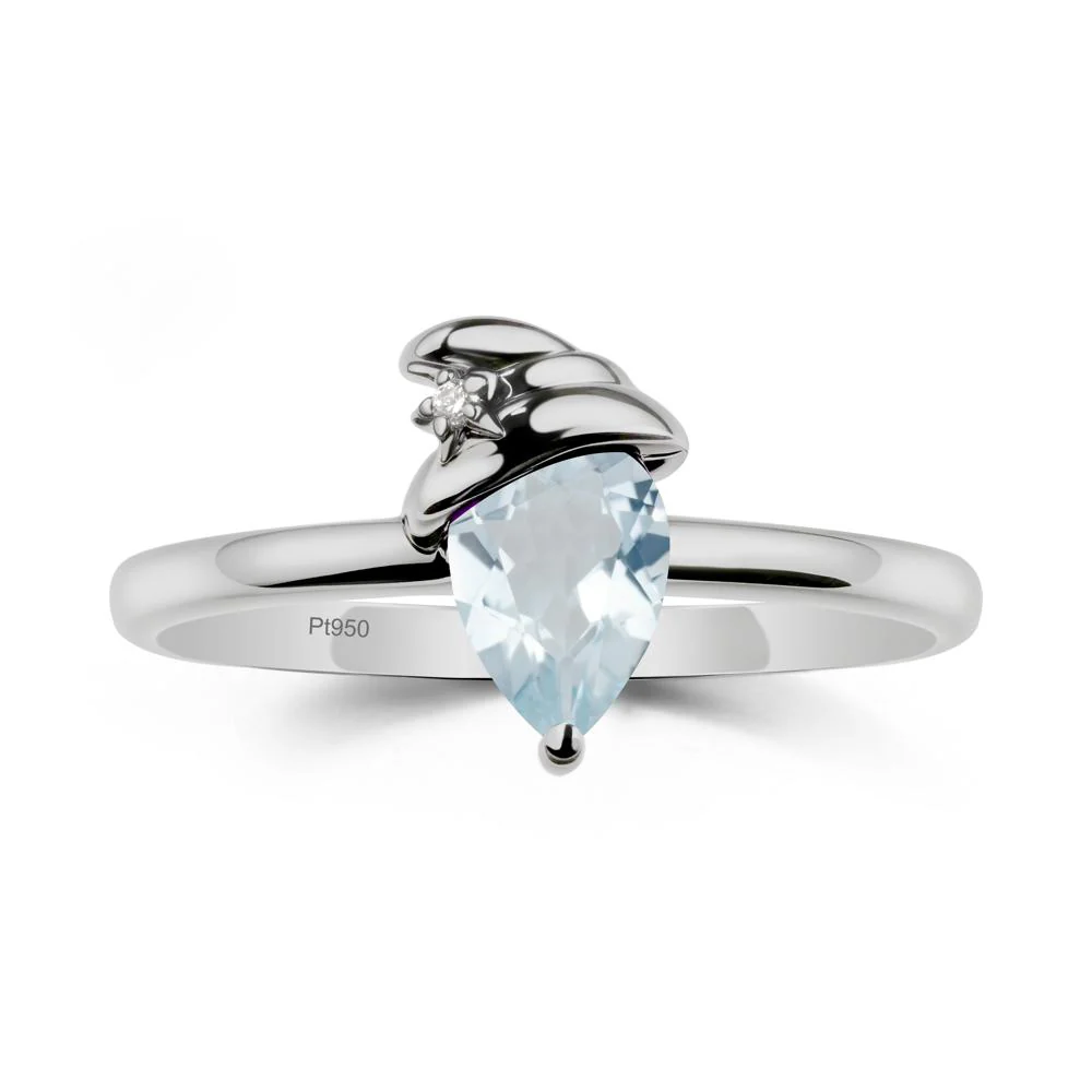 Aquamarine Ring with Hat Design - Image 8