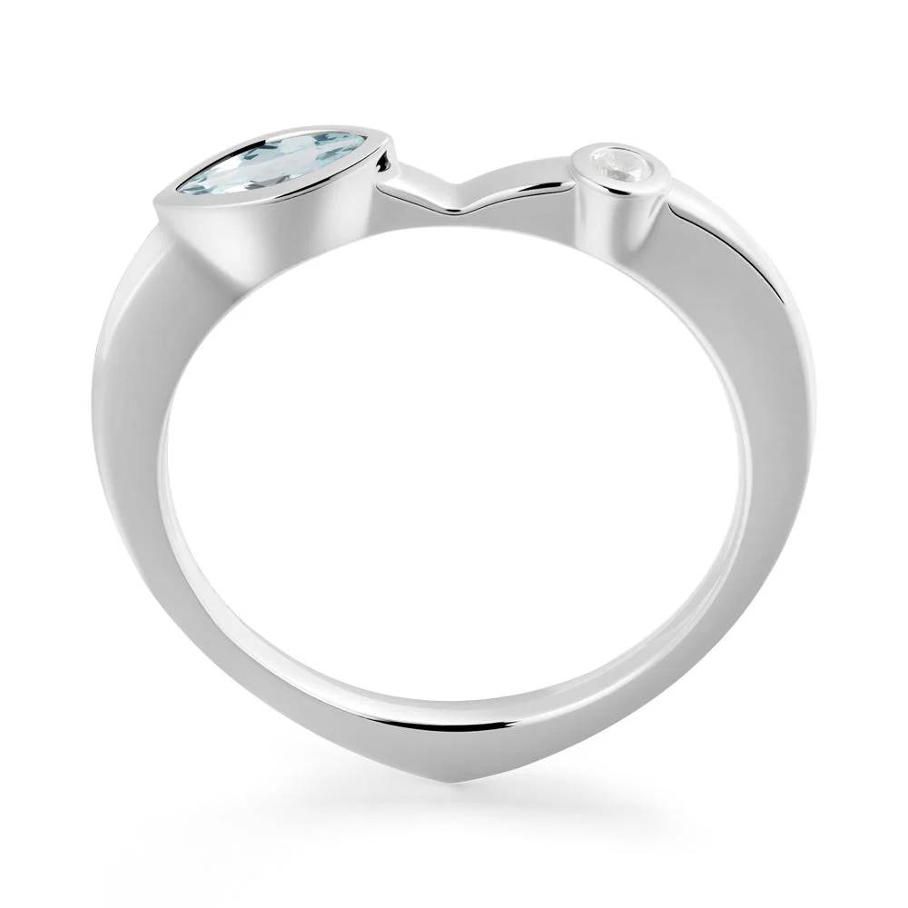 Aquamarine Ring with Hidden Heart Design - Image 6