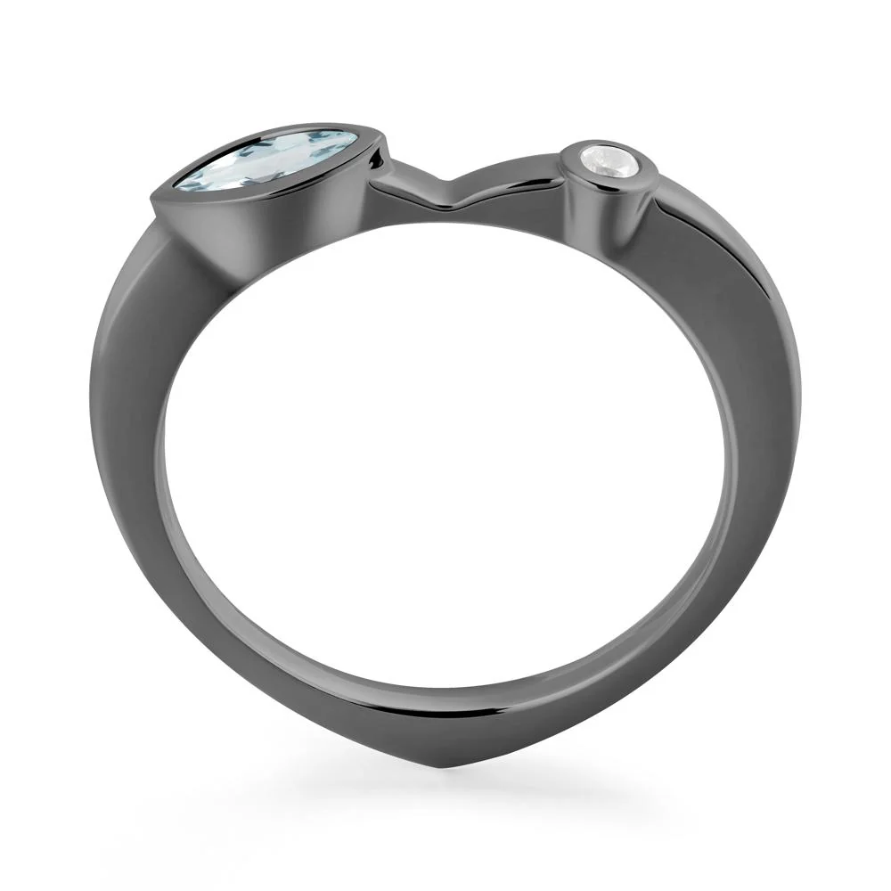 Aquamarine Ring with Hidden Heart Design - Image 8