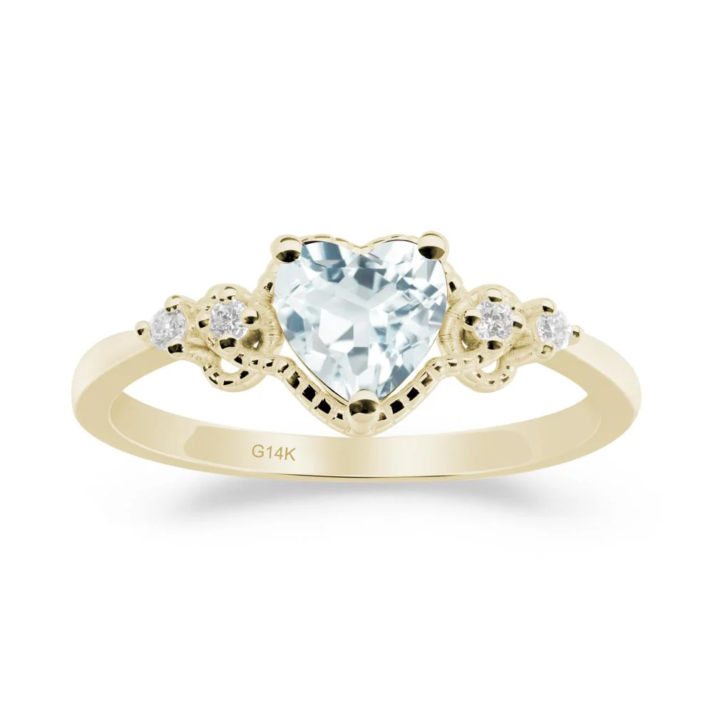 Aquamarine Ring with Milgrain Halo - Image 4