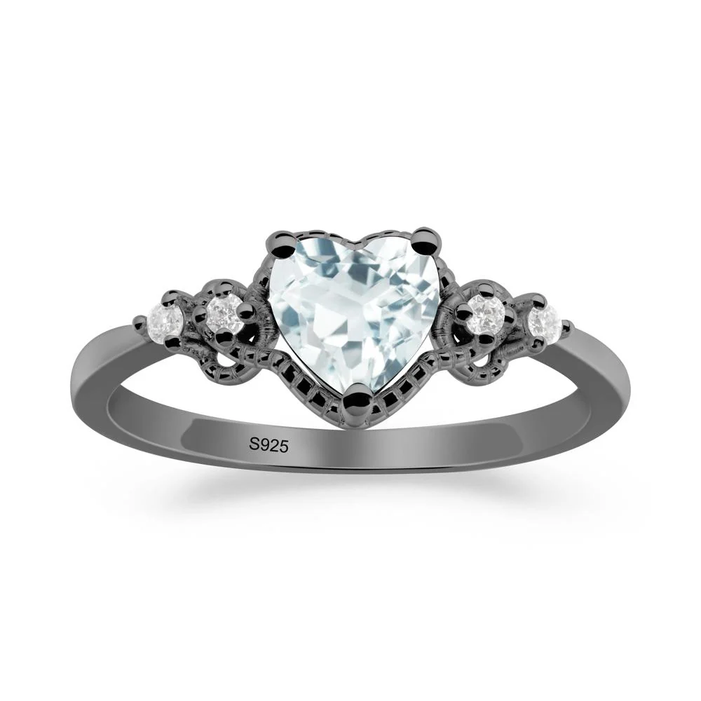 Aquamarine Ring with Milgrain Halo - Image 6