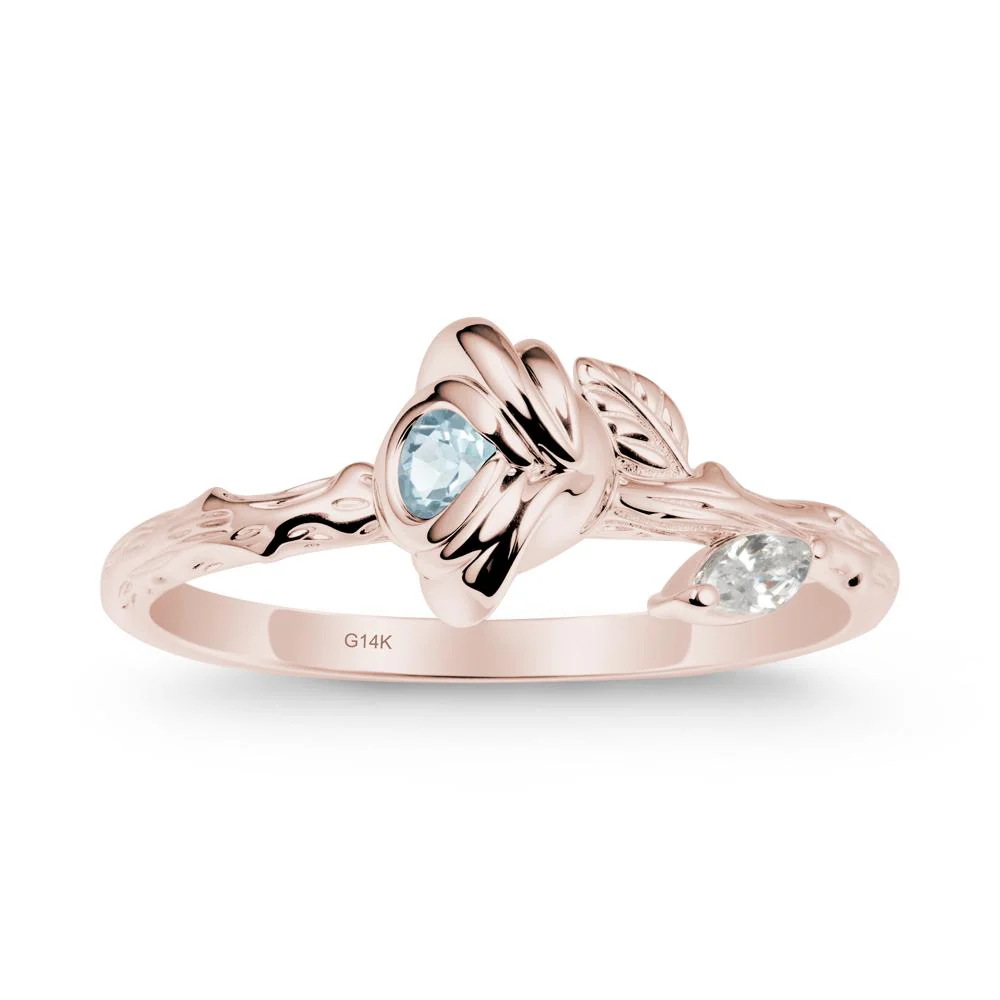 Aquamarine Self-Love Rose Ring - Image 2