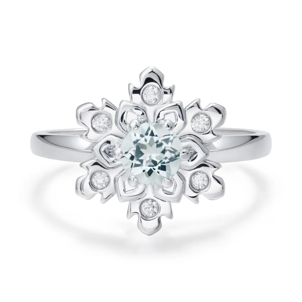Aquamarine Snowflake Ring - Image 7