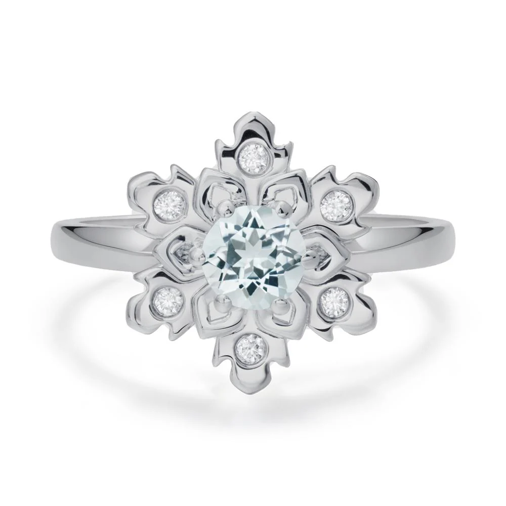 Aquamarine Snowflake Ring - Image 9