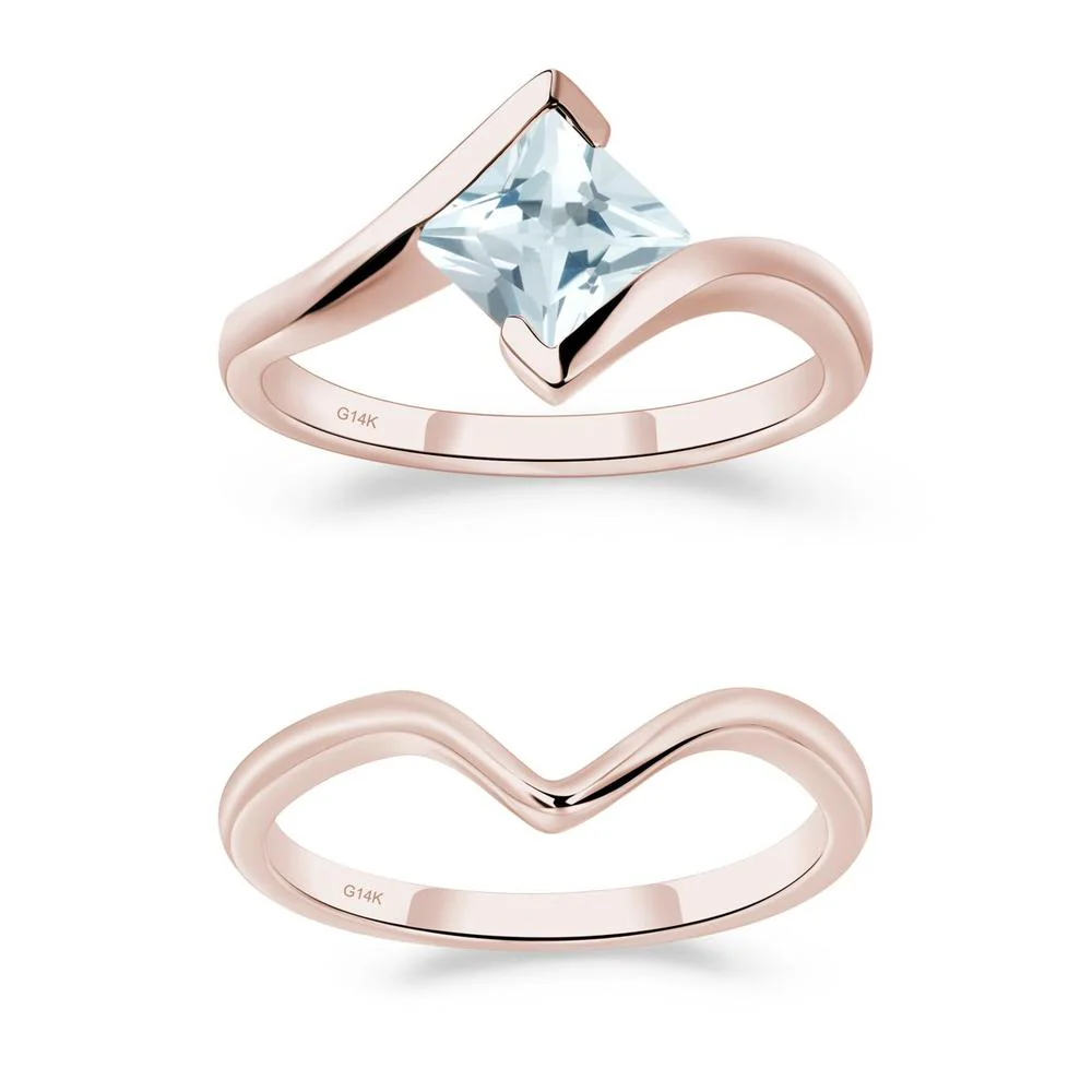 Aquamarine Tension Engagement Ring - Image 11
