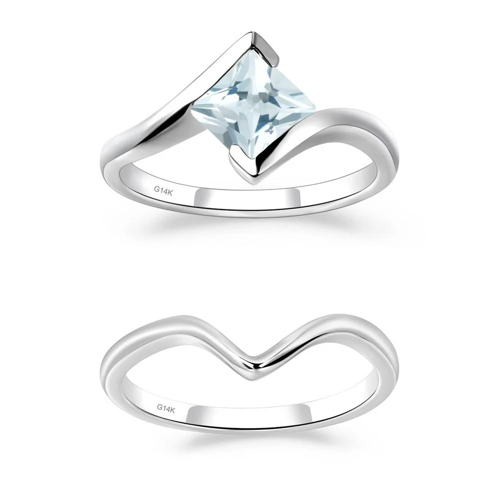 Aquamarine Tension Engagement Ring - Image 13
