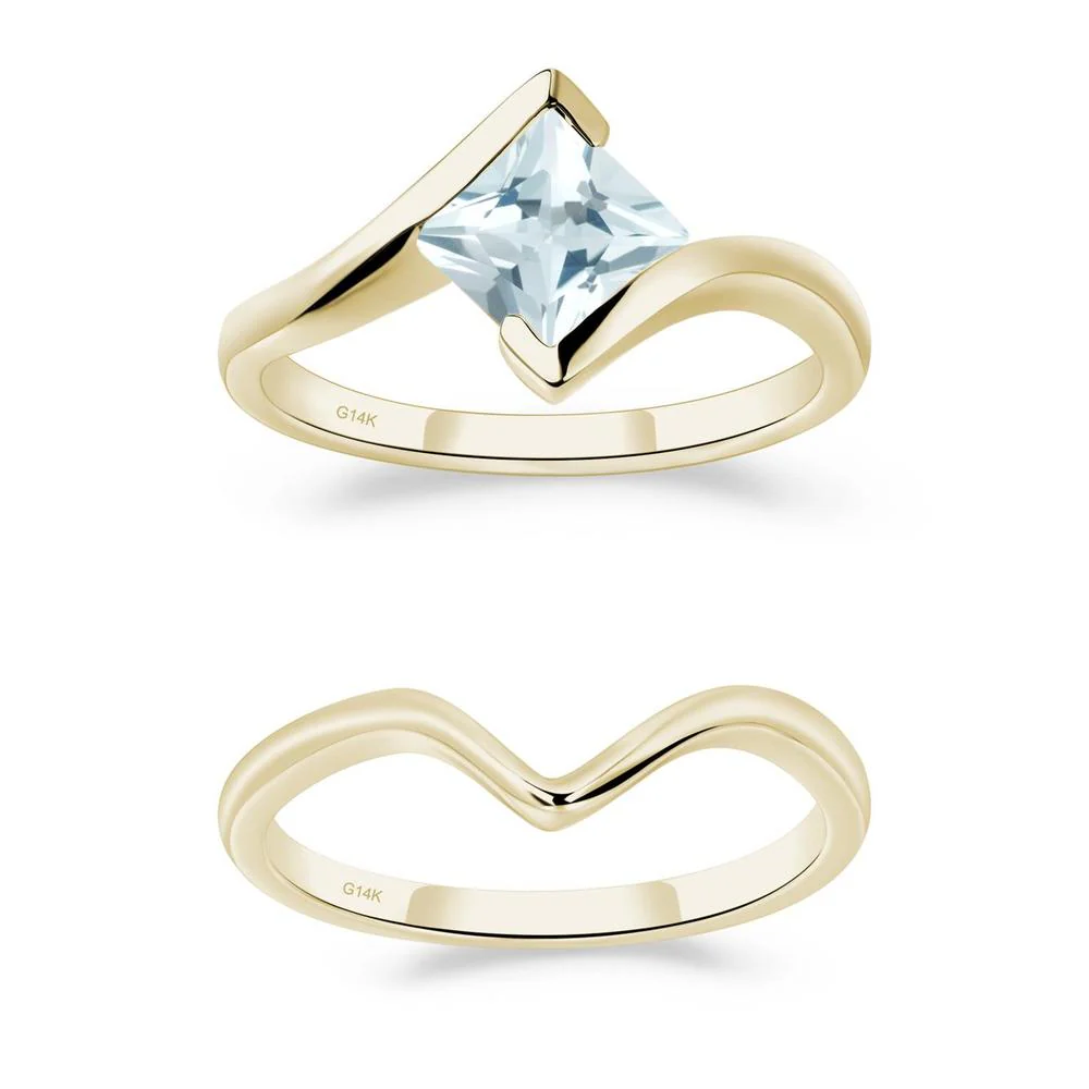 Aquamarine Tension Engagement Ring - Image 15