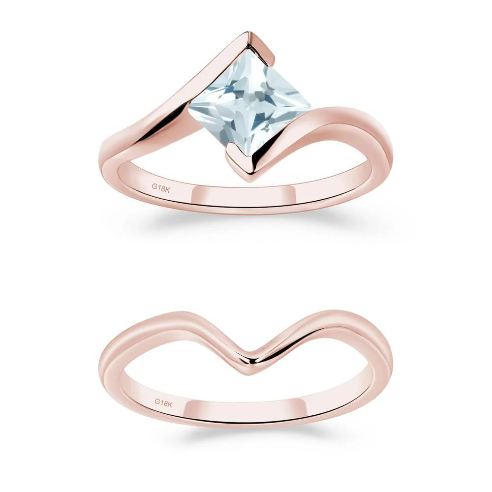 Aquamarine Tension Engagement Ring - Image 17