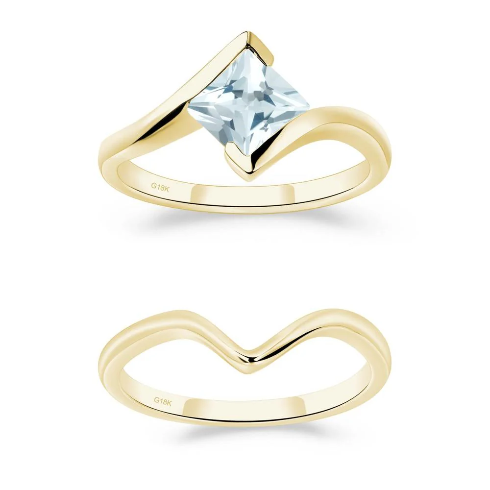 Aquamarine Tension Engagement Ring - Image 21
