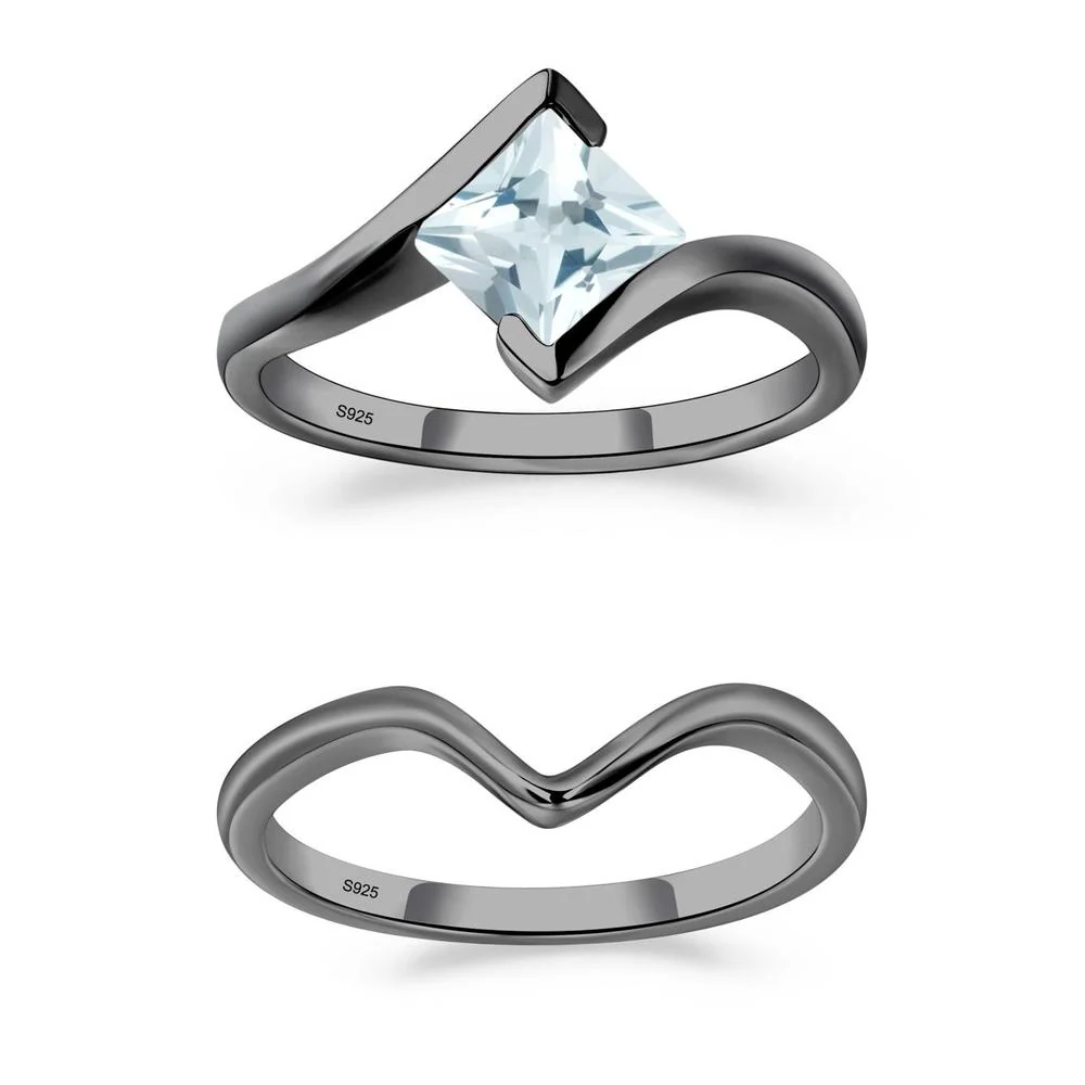 Aquamarine Tension Engagement Ring - Image 23