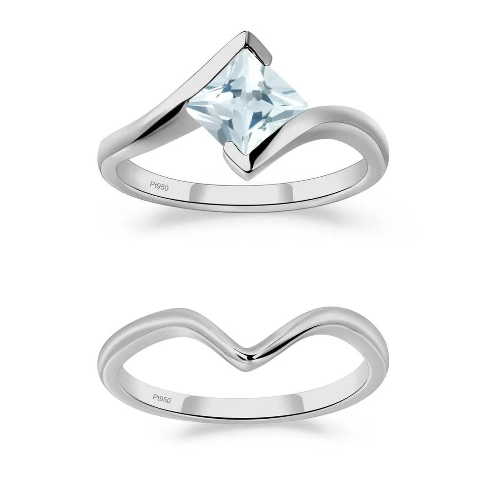 Aquamarine Tension Engagement Ring - Image 25