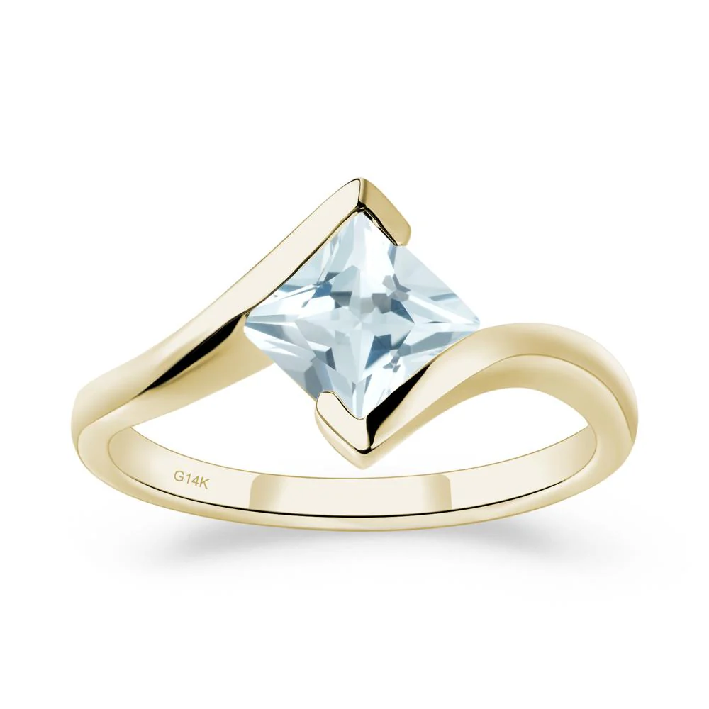 Aquamarine Tension Engagement Ring - Image 4
