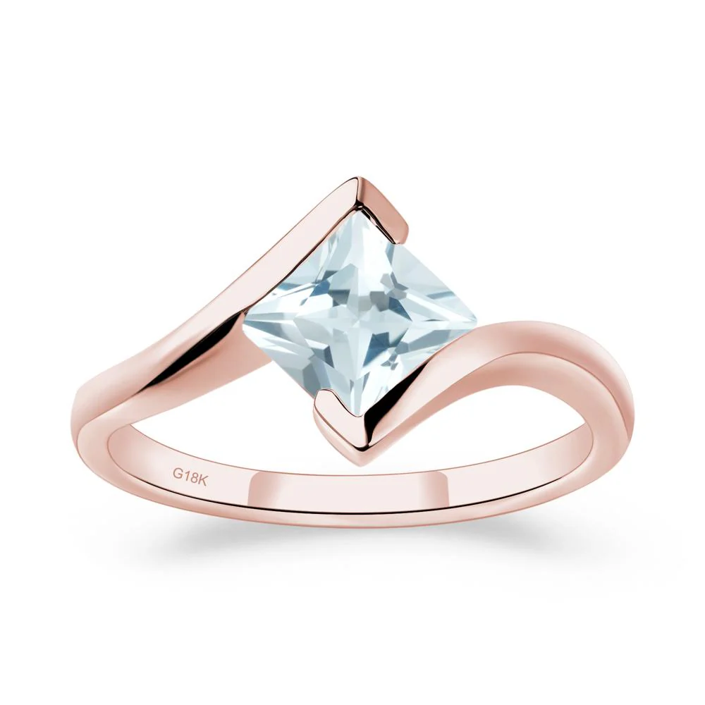 Aquamarine Tension Engagement Ring - Image 5