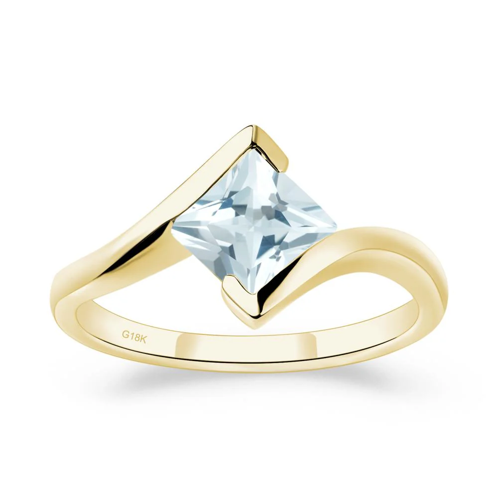 Aquamarine Tension Engagement Ring - Image 7