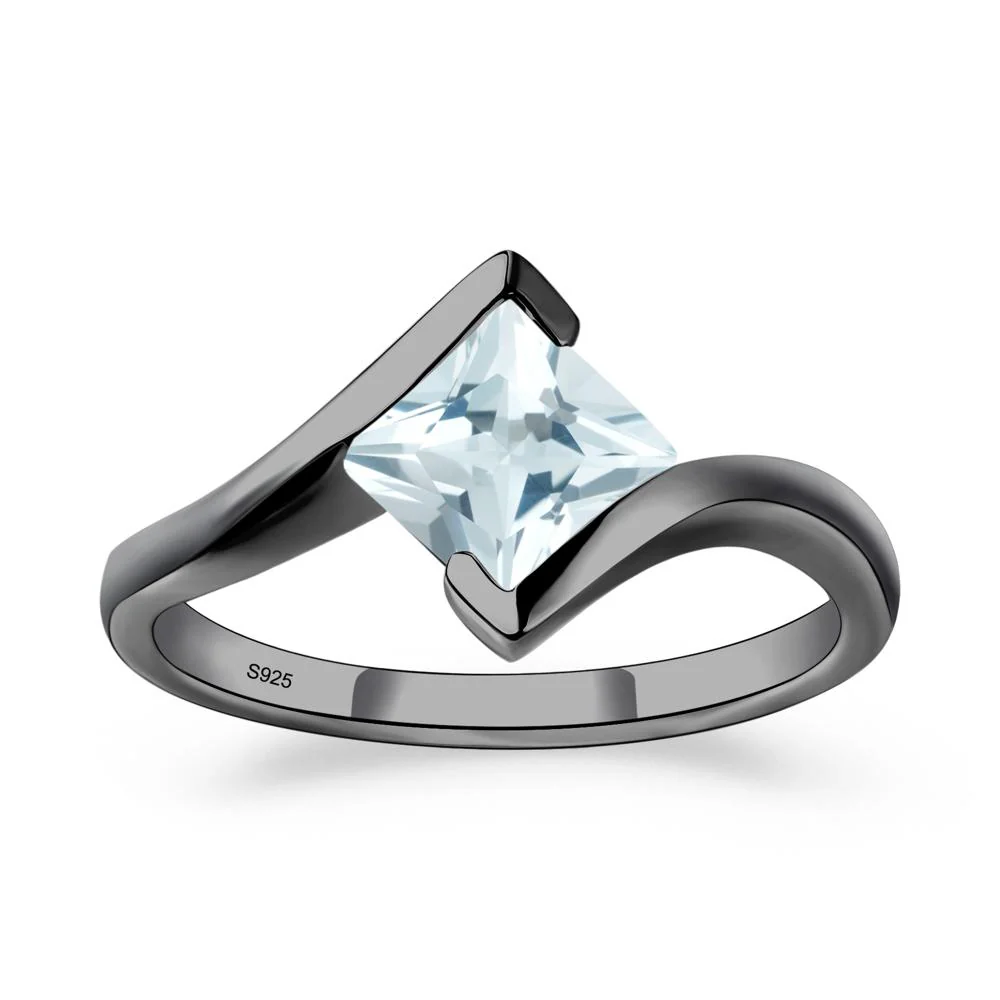 Aquamarine Tension Engagement Ring - Image 8