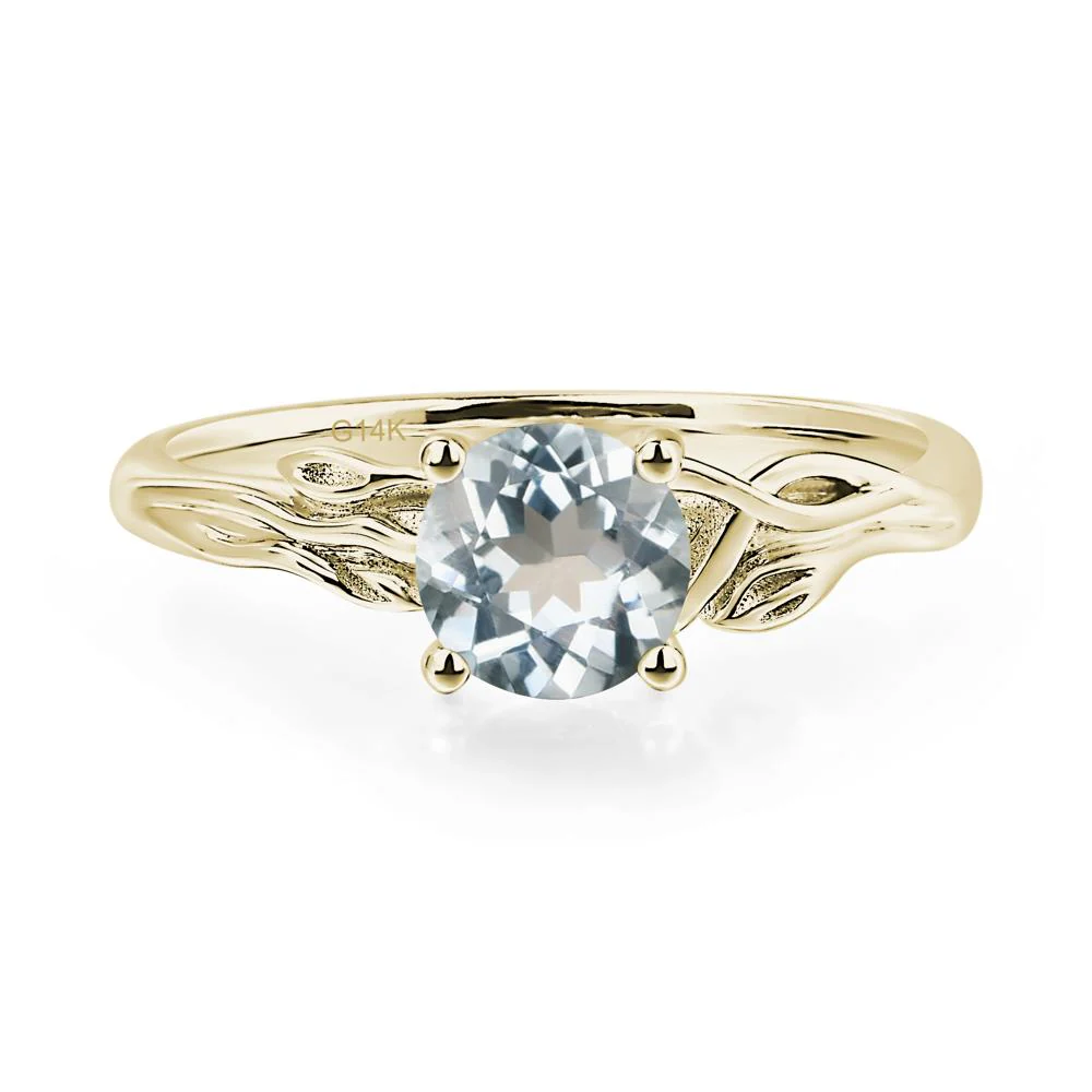 Petite Aquamarine Tender Leaf Ring - Image 4