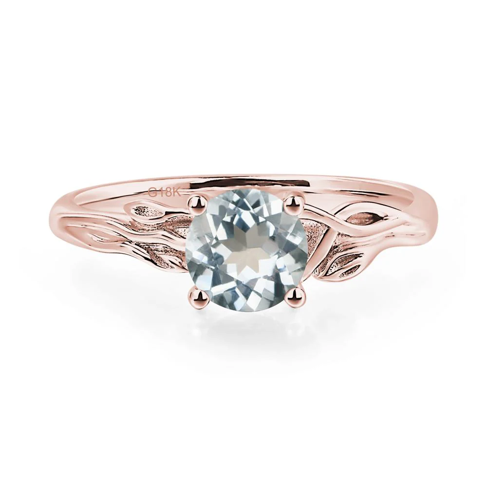 Petite Aquamarine Tender Leaf Ring - Image 9