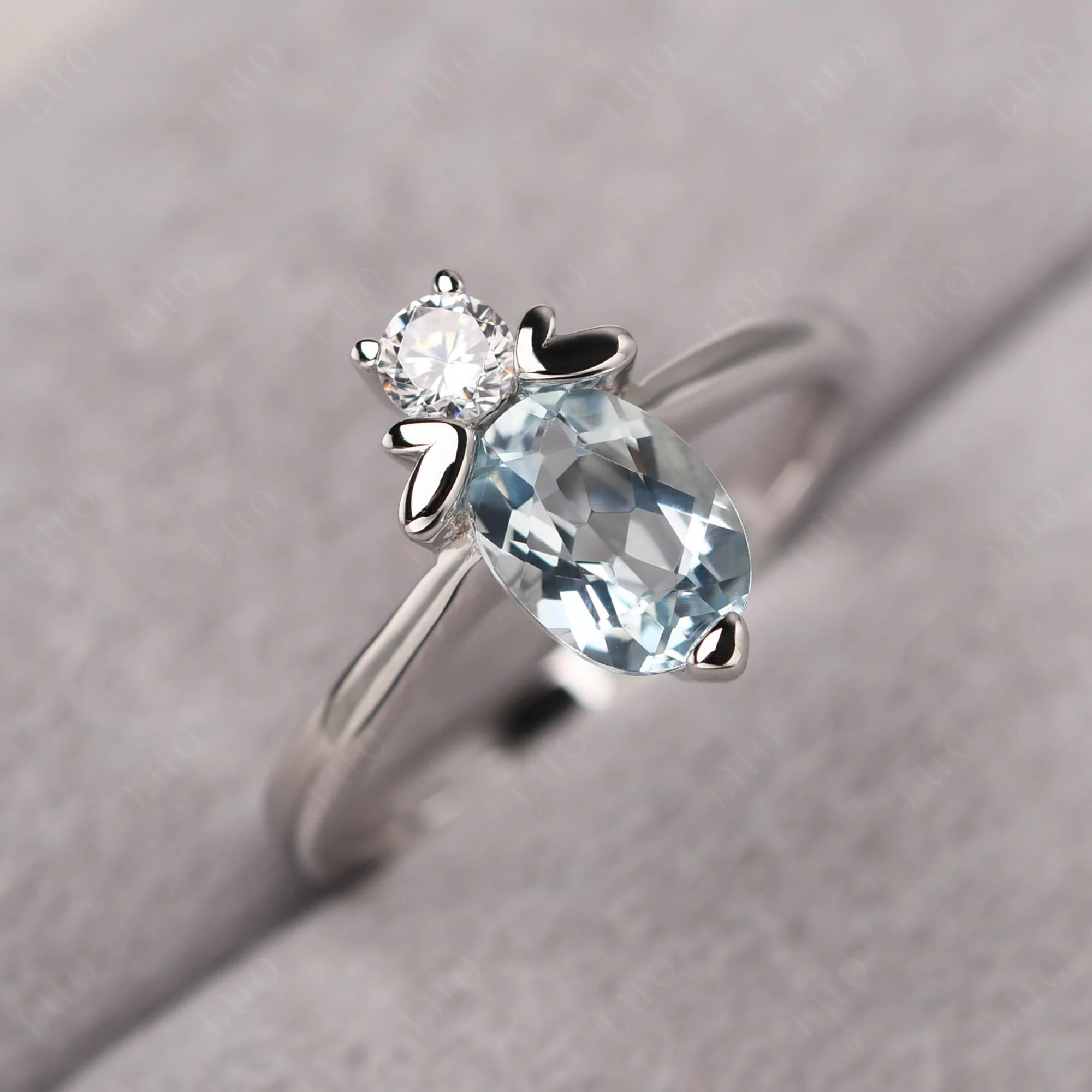 Aquamarine Bumble Bee Ring - Image 11