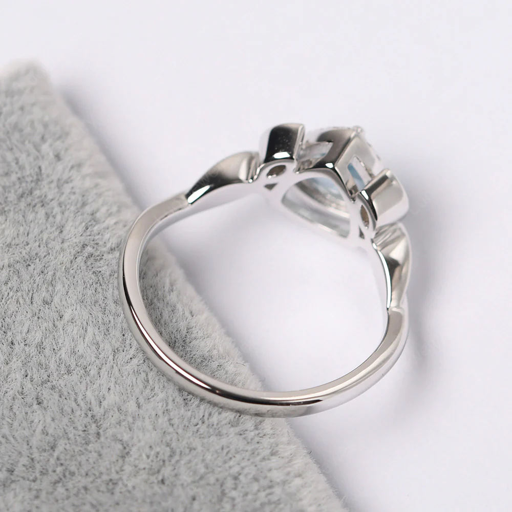 Trillion Cut Aquamarine Art Deco Ring - Image 5