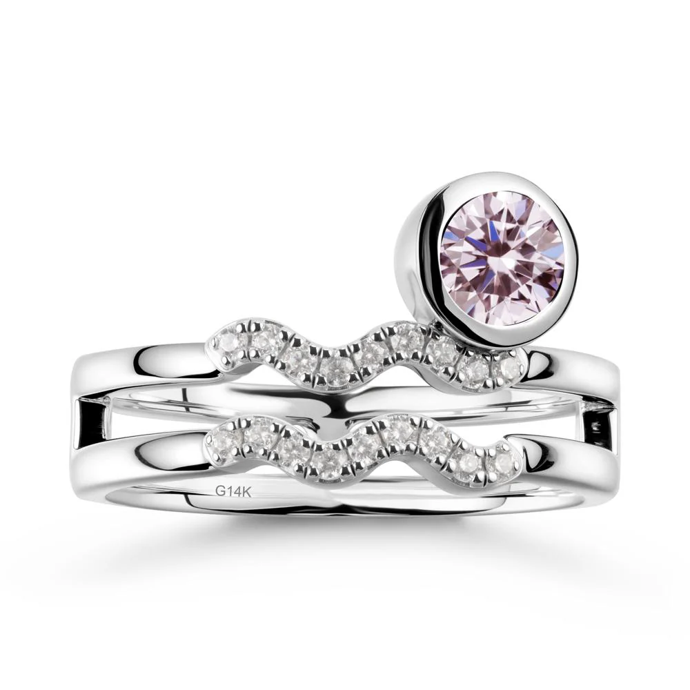Aquarius Zodiac Pink Cubic Zirconia Ring -Innovative and Unique - Image 3