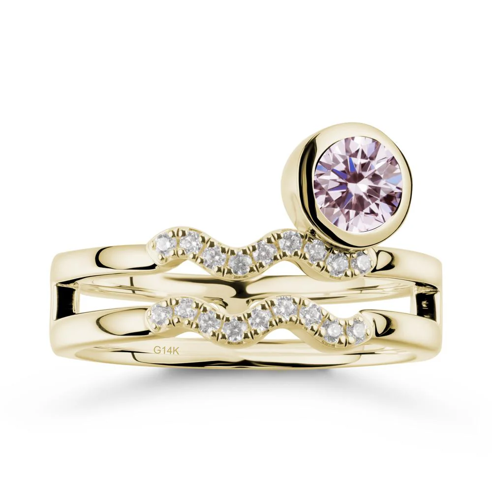 Aquarius Zodiac Pink Cubic Zirconia Ring -Innovative and Unique - Image 4