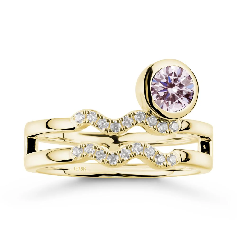 Aquarius Zodiac Pink Cubic Zirconia Ring -Innovative and Unique - Image 7