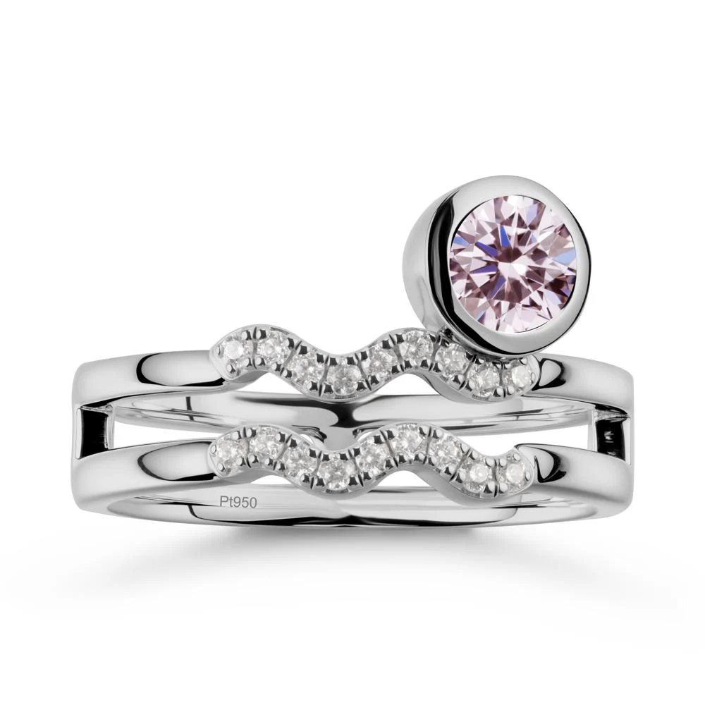 Aquarius Zodiac Pink Cubic Zirconia Ring -Innovative and Unique - Image 8