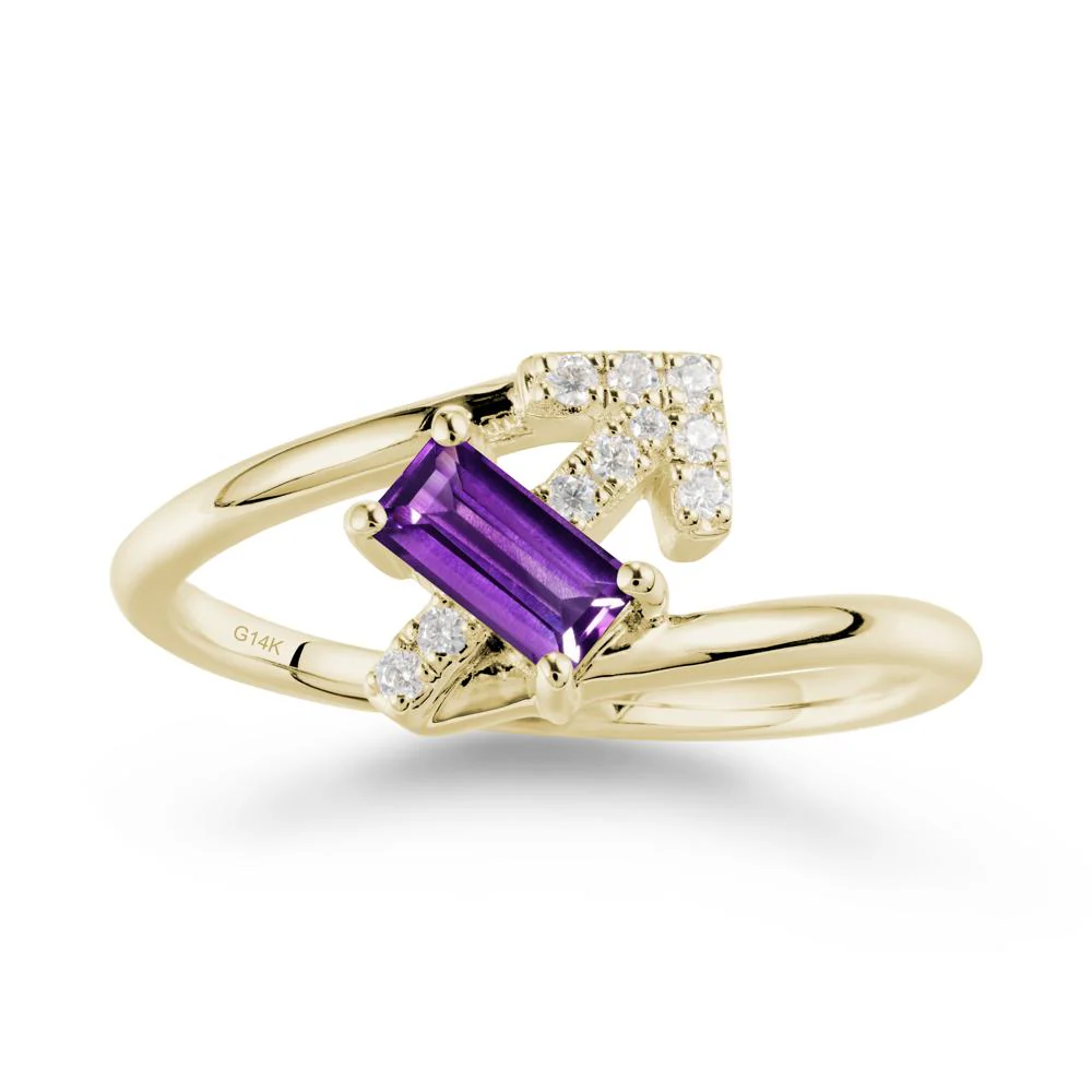 Arrow-Inspired Amethyst Ring In Sterling Silver
